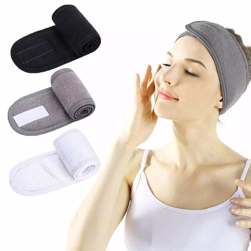 8-Colours Wrap Head Band Hairband Hair Band Adjustable Facial Make Up Face Wash Au - White