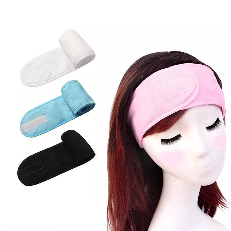 8-Colours Wrap Head Band Hairband Hair Band Adjustable Facial Make Up Face Wash Au - White
