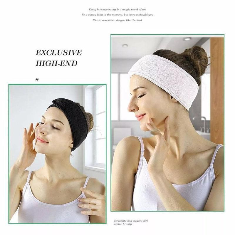 8-Colours Wrap Head Band Hairband Hair Band Adjustable Facial Make Up Face Wash Au - White