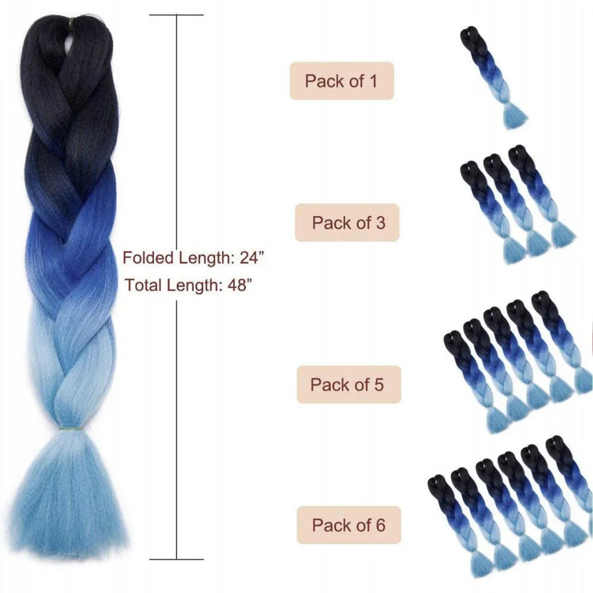 Coloured Jumbo Braiding Hair Extensions Braids Twist Hight Temperature Kanekalon - A17