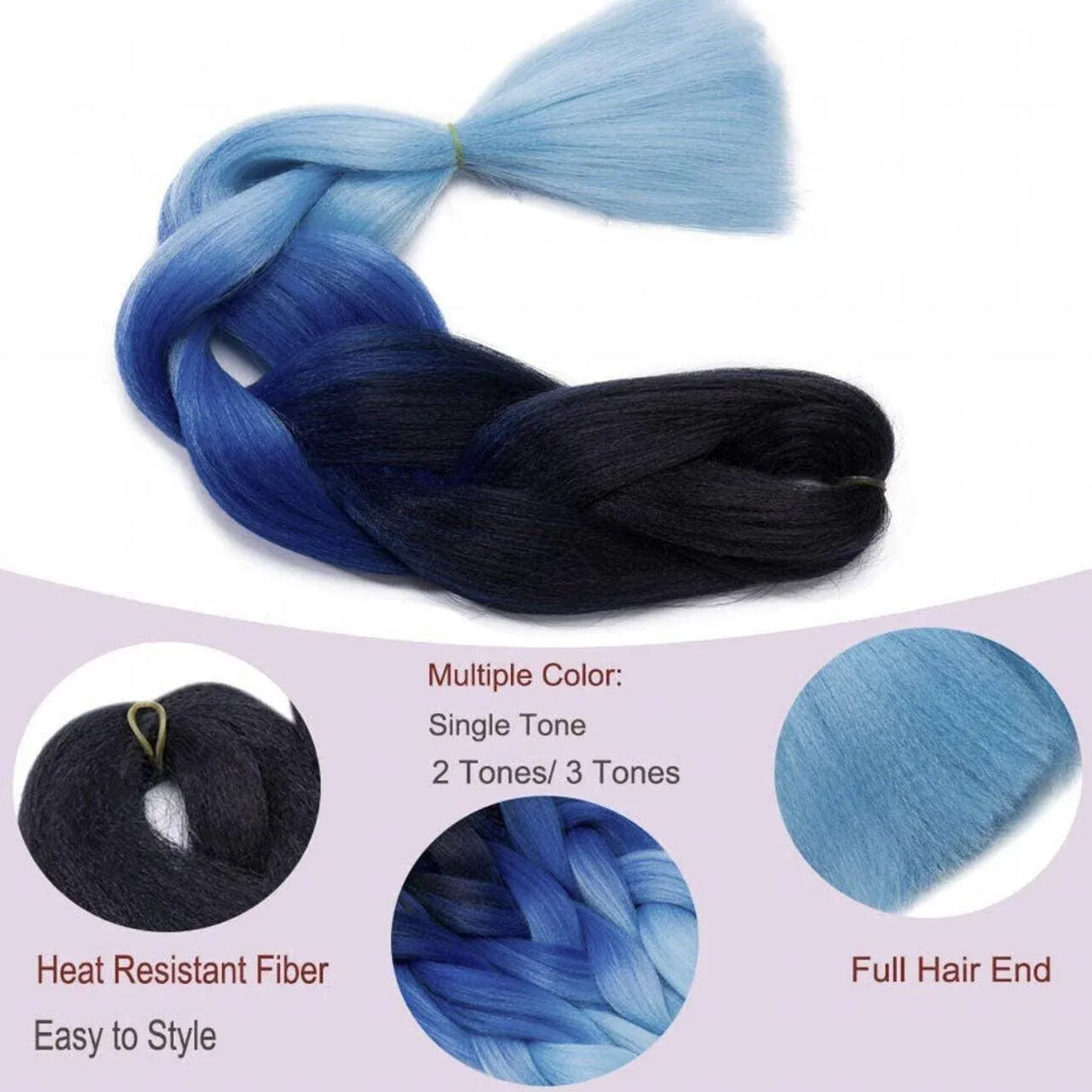 Coloured Jumbo Braiding Hair Extensions Braids Twist Hight Temperature Kanekalon - A40