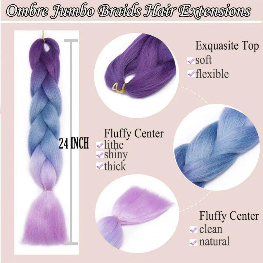 Coloured Jumbo Braiding Hair Extensions Braids Twist Hight Temperature Kanekalon - B26