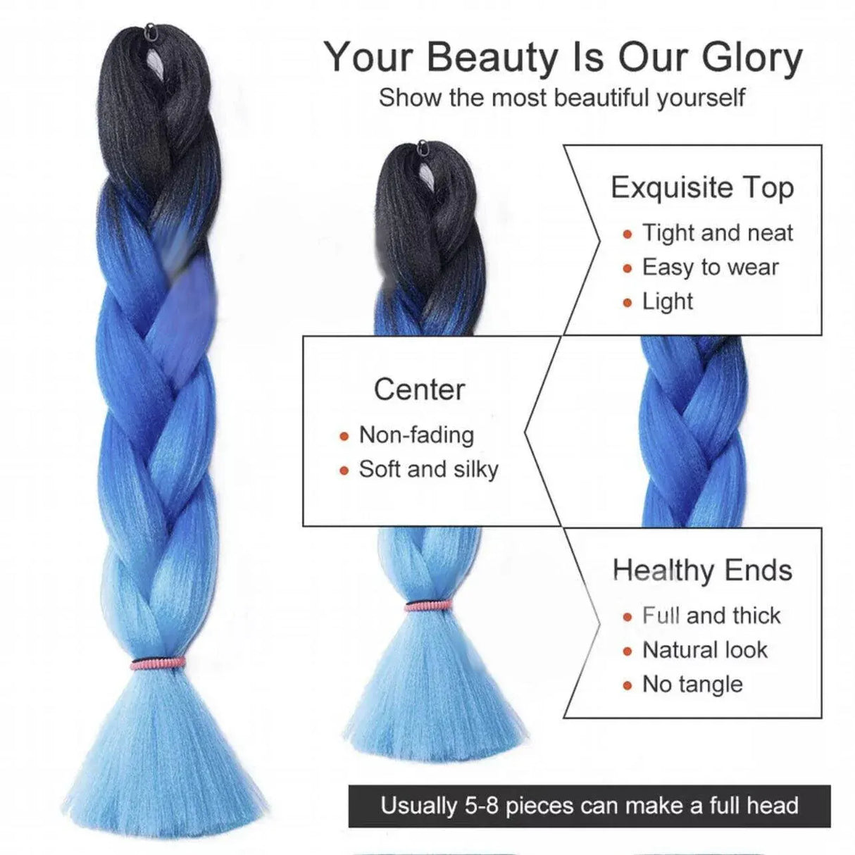 Coloured Jumbo Braiding Hair Extensions Braids Twist Hight Temperature Kanekalon - C14