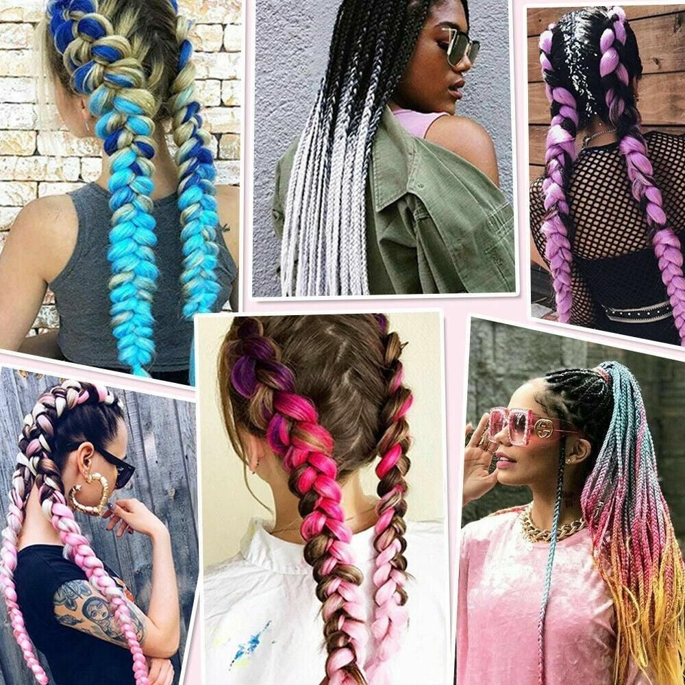 Coloured Jumbo Braiding Hair Extensions Braids Twist Hight Temperature Kanekalon - C14