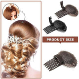 2Pcs Diy Invisible Hair Volume Increase Fluffy Puff Sponge Pad Clip Comb Girls - Top-Down View