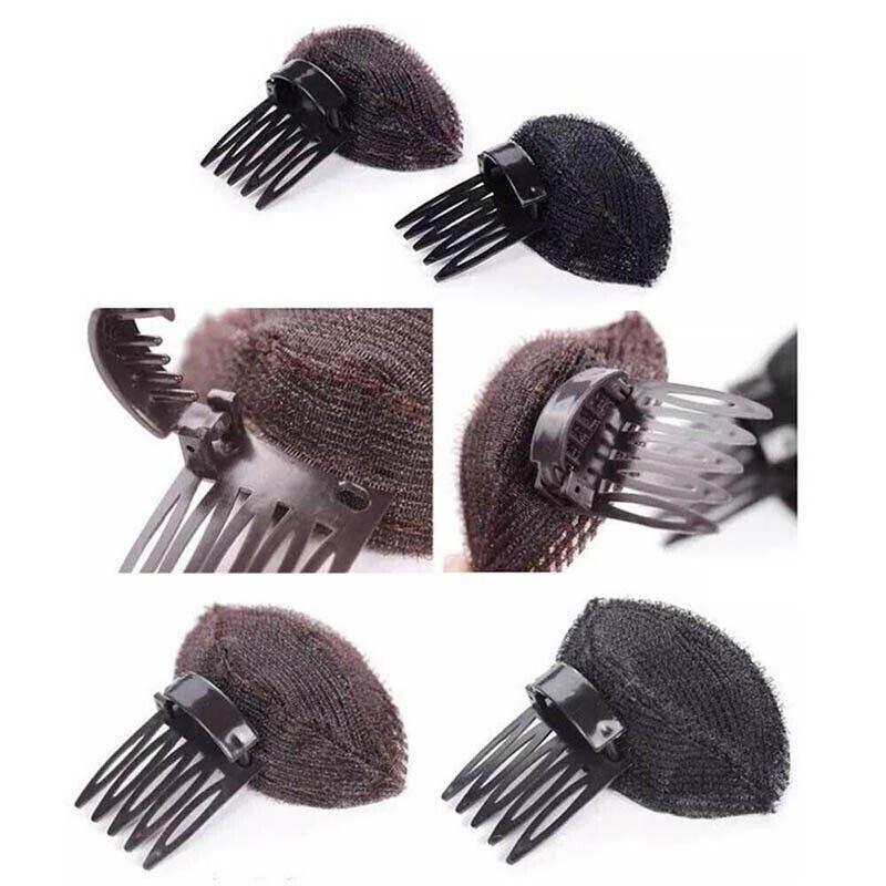 2Pcs Diy Invisible Hair Volume Increase Fluffy Puff Sponge Pad Clip Comb Girls