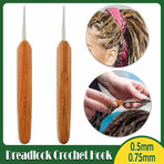 Bamboo Crochet Dreadlock Hook Needle Dread Tool Braiding Hair Maintenance Craft - 0.75MM