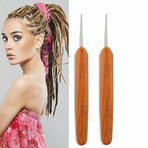 Bamboo Crochet Dreadlock Hook Needle Dread Tool Braiding Hair Maintenance Craft - 0.75MM