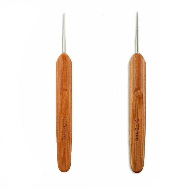 Bamboo Crochet Dreadlock Hook Needle Dread Tool Braiding Hair Maintenance Craft - 0.75MM
