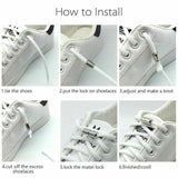 No Tie Locked Elastic Shoelace Shoe Lace Lazy Laces Sneakers Sports - Grey - Extra Image