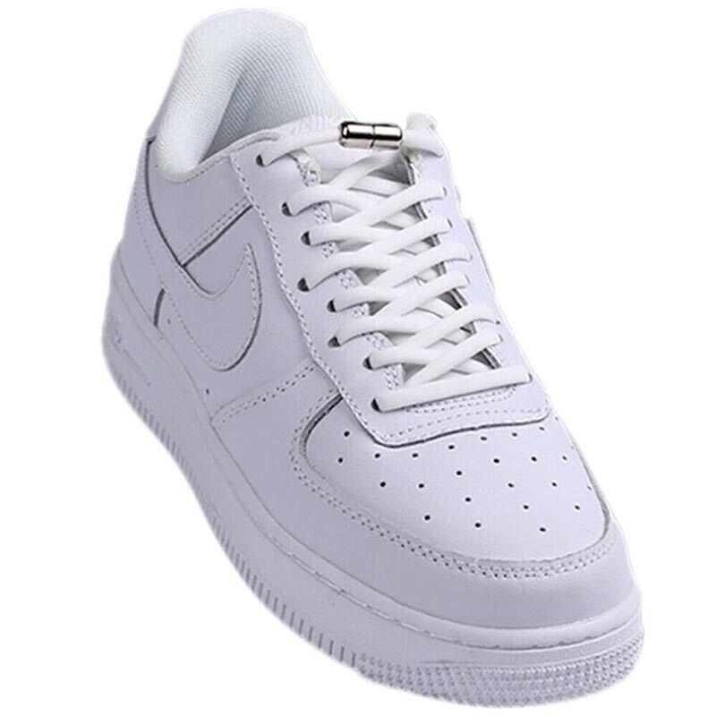 No Tie Locked Elastic Shoelace Shoe Lace Lazy Laces Sneakers Sports - Grey