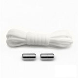 No Tie Locked Elastic Shoelace Shoe Lace Lazy Laces Sneakers Sports - Grey - Close-Up Angle