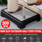 Non-Slip Half Step Stool 50 x 40 x 9.5 cm Indoor Outdoor Mobility Step, 1 Piece