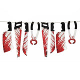 8Pcs Hanging Bloody Weapons Halloween Horror Props Garland Banner Decoration Au - Front View