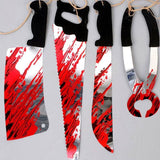 8Pcs Hanging Bloody Weapons Halloween Horror Props Garland Banner Decoration Au - Side View