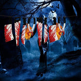 8Pcs Hanging Bloody Weapons Halloween Horror Props Garland Banner Decoration Au - 45-Degree Angle