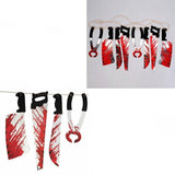 8Pcs Hanging Bloody Weapons Halloween Horror Props Garland Banner Decoration Au - Close-Up Angle