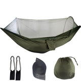 Camping Hammock Tent Set Double Outdoor Hanging Bed With Mosquito Net For Travel - Green