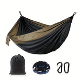 Outdoor Camping Hammock with Adjustable Strap Portable Hanging Bed Travel Swing - Front View