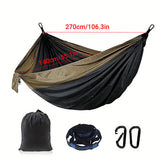 Outdoor Camping Hammock with Adjustable Strap Portable Hanging Bed Travel Swing - Side View