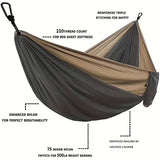 Outdoor Camping Hammock with Adjustable Strap Portable Hanging Bed Travel Swing - Top-Down View