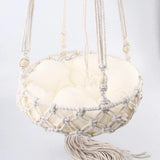 Macrame Cat Hammock Boho Style Kitty Hanging Swing Bed Pet Sleeping Bed Cat - Low Angle