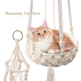 Macrame Cat Hammock Boho Style Kitty Hanging Swing Bed Pet Sleeping Bed Cat - Extra Image