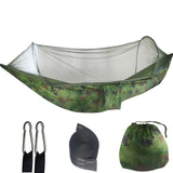 Camping Hammock Tent Set Double Outdoor Hanging Bed With Mosquito Net For Travel - Army green - Low Angle