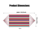 Double Outdoor Hammock 260x150cm with Straps for Camping Hanging Tree Bed - Red - Top-Down View