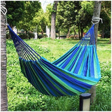 Double Outdoor Hammock 260x150cm with Straps for Camping Hanging Tree Bed - Red - Close-Up Angle