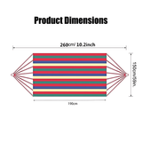 Double Outdoor Hammock 260x150cm with Straps for Camping Hanging Tree Bed - Red - Side View