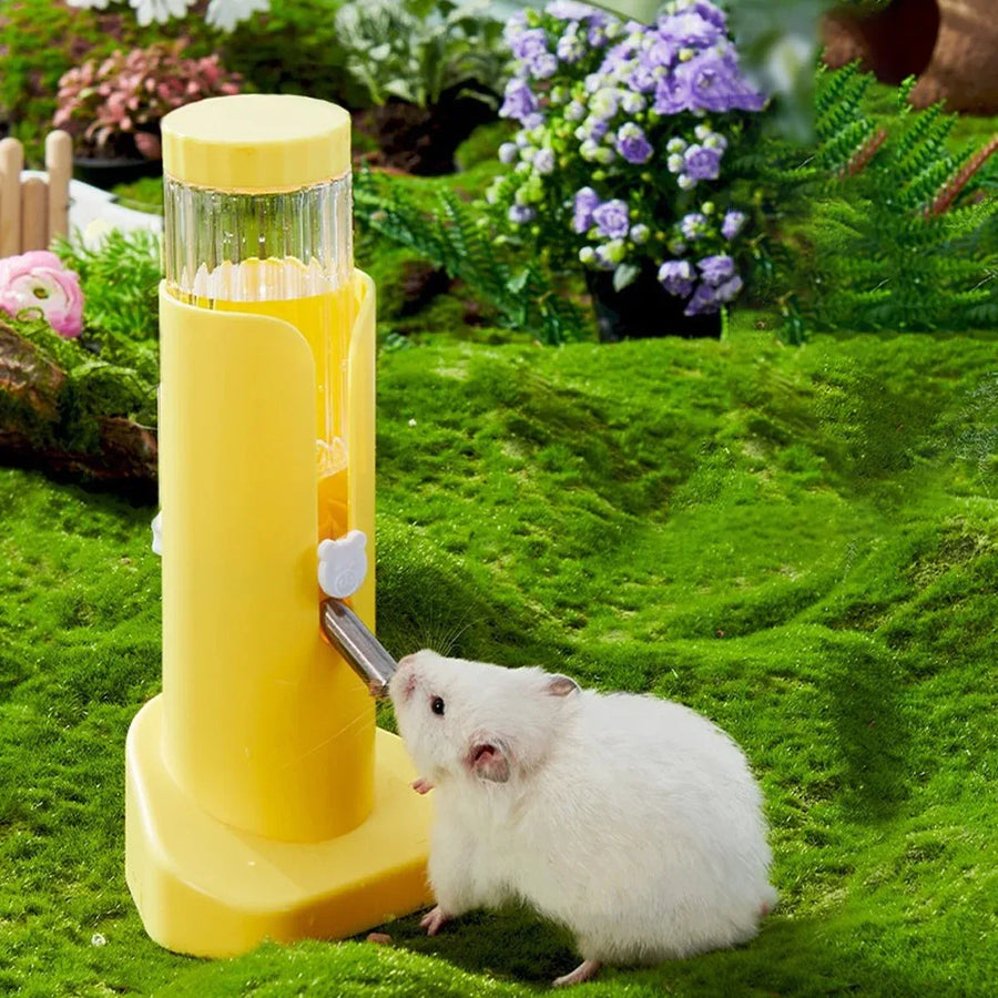 Hamster Water Dispenser Kettle Large Leak Proof Bracket Pet Drinking Supplies - Pink