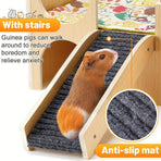 Natural-Finish Small Pet House with Ramp - 1 Piece
