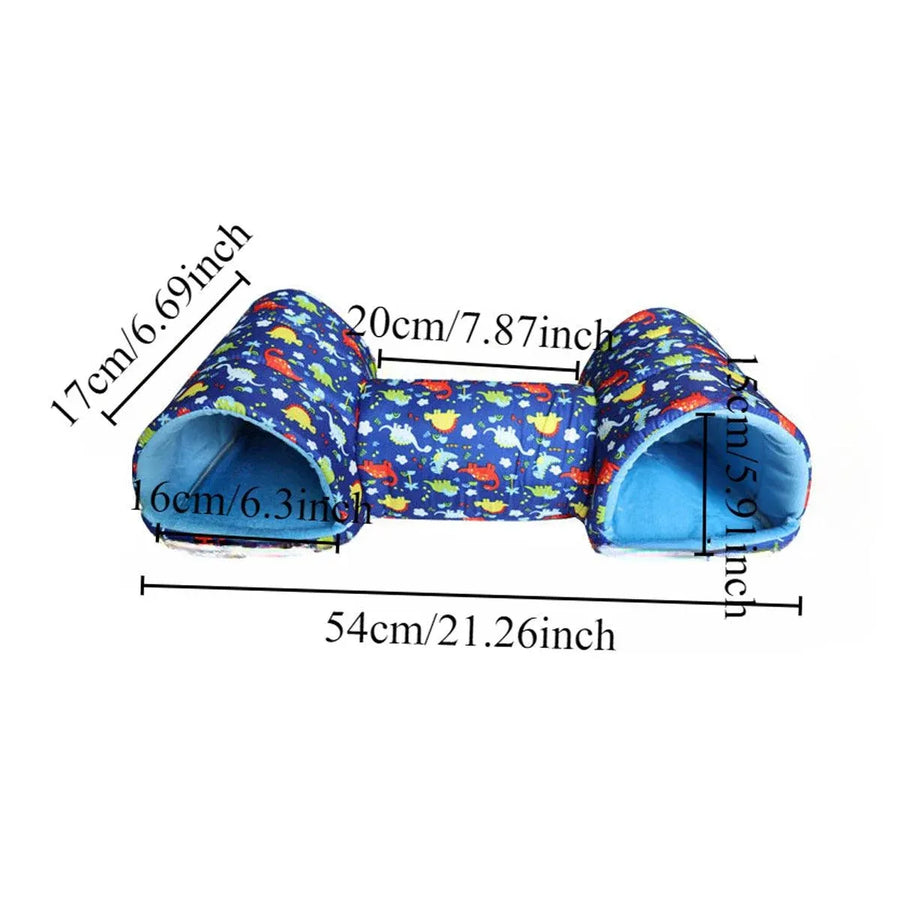 Small Pet Hamster Nest House Cotton Tunnel Comfortable Bedding for Hamsters - Pink