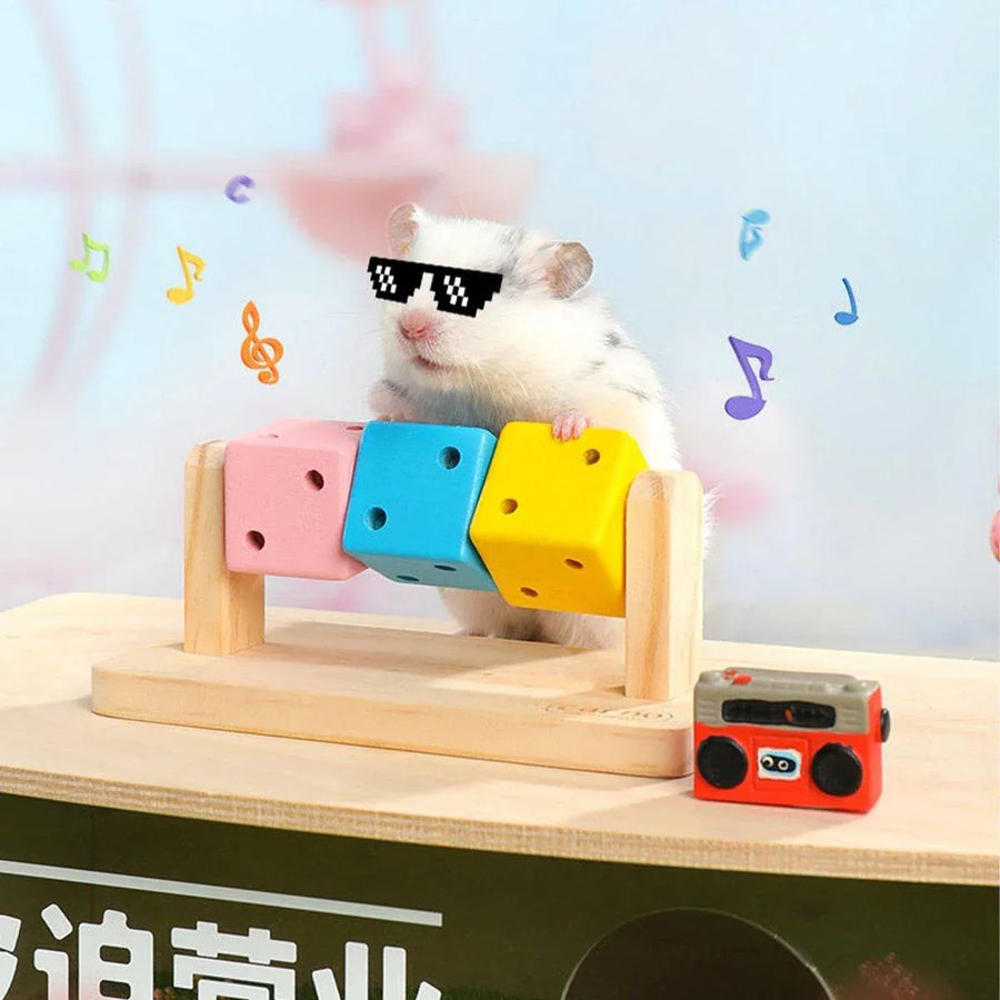 Interactive Hamster Cube Toy Wood Hamster Chew Cube Relieve Boredom Gift