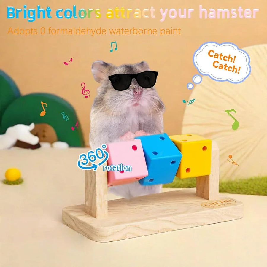 Interactive Hamster Cube Toy Wood Hamster Chew Cube Relieve Boredom Gift