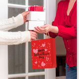 30x Valentines Day Love-Themed Tote Bag Elegant Kraft Paper Handbag Lightweight - Y167 - Top-Down View