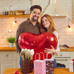 30x Valentines Day Love-Themed Tote Bag Elegant Kraft Paper Handbag Lightweight - Y168