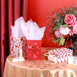 30x Valentines Day Love-Themed Tote Bag Elegant Kraft Paper Handbag Lightweight - Y169 - Low Angle