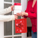 30x Valentines Day Love-Themed Tote Bag Elegant Kraft Paper Handbag Lightweight - Y171 - 45-Degree Angle