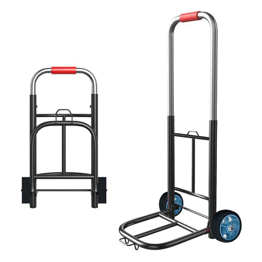 Folding Hand Trolley Heavy Duty Solid Wheel or Stair Climber Tri Wheel for Moving - Flat Ground