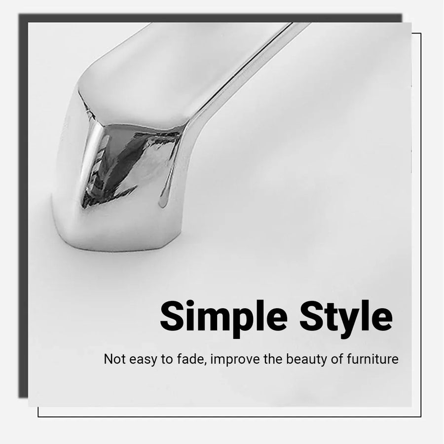 Cabinet Door Handle Bright Silver Modern Simple Wardrobe Kitchen Bathroom Pull - 192mm