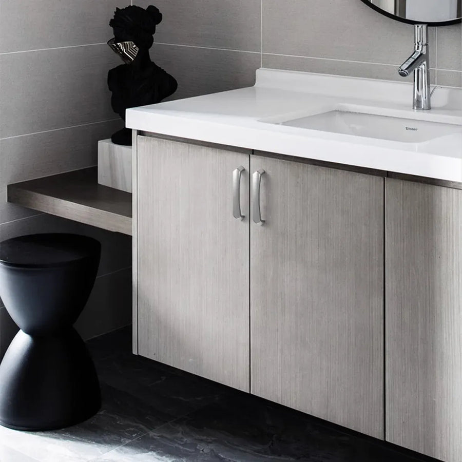 Cabinet Door Handle Bright Silver Modern Simple Wardrobe Kitchen Bathroom Pull - 192mm