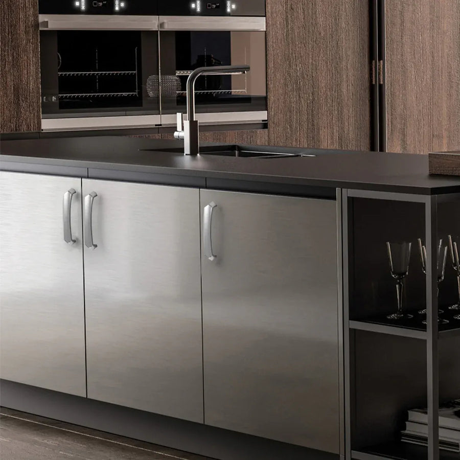 Cabinet Door Handle Bright Silver Modern Simple Wardrobe Kitchen Bathroom Pull - 96mm