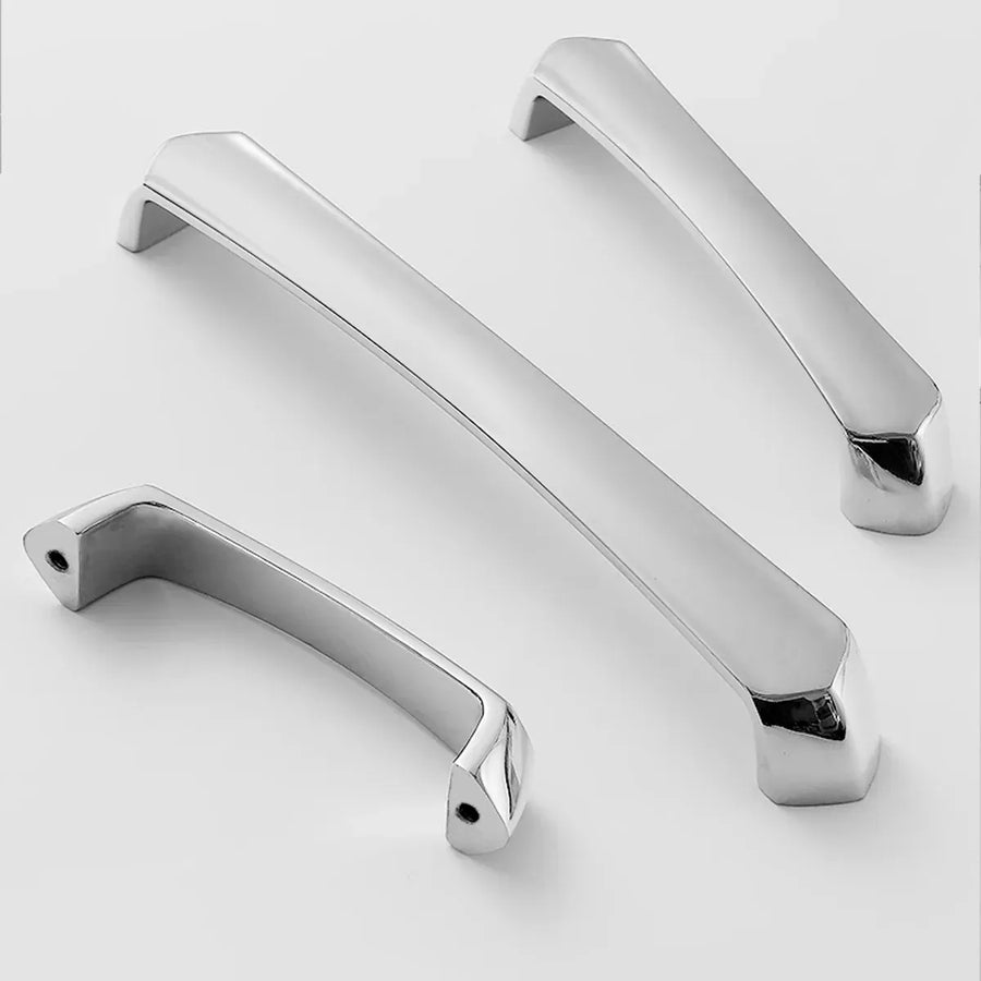 Cabinet Door Handle Bright Silver Modern Simple Wardrobe Kitchen Bathroom Pull - 96mm