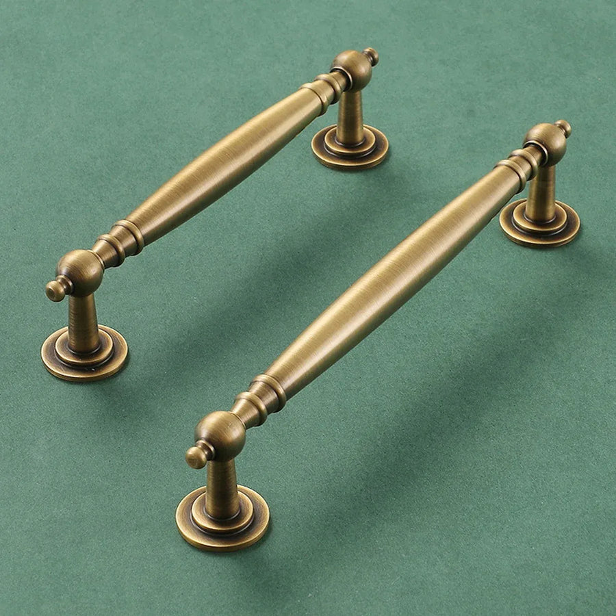 Bronze Cabinet Door Handle Retro American Style Drawer Pull for Wardrobe Cabinet - 128mm