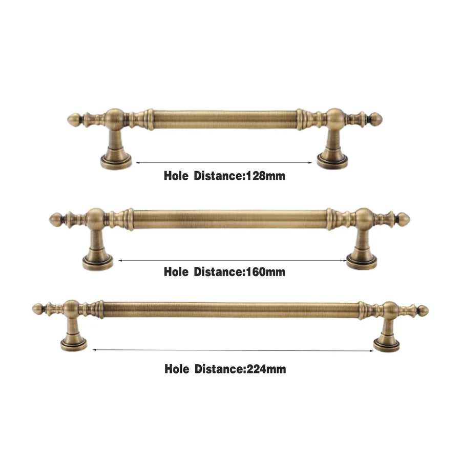 Bronze Cabinet Door Handle Retro American Style Drawer Pull for Wardrobe Cabinet - 224mm