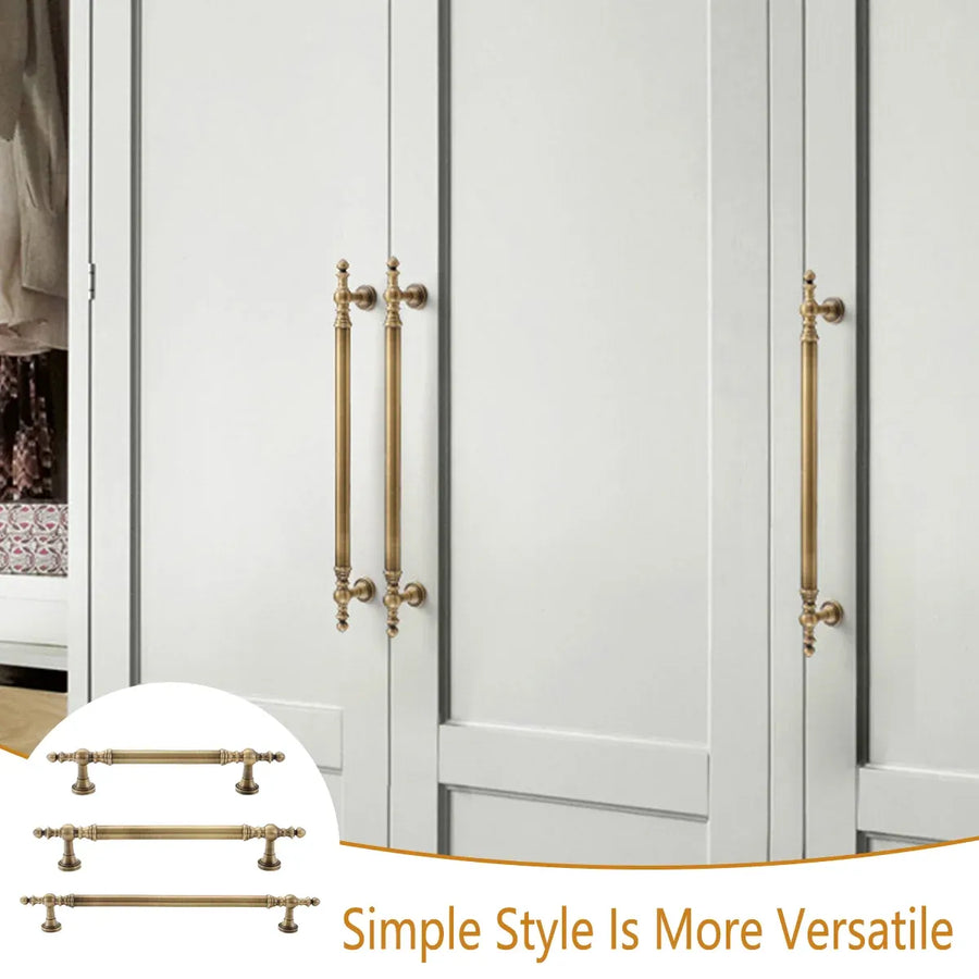 Bronze Cabinet Door Handle Retro American Style Drawer Pull for Wardrobe Cabinet - 224mm