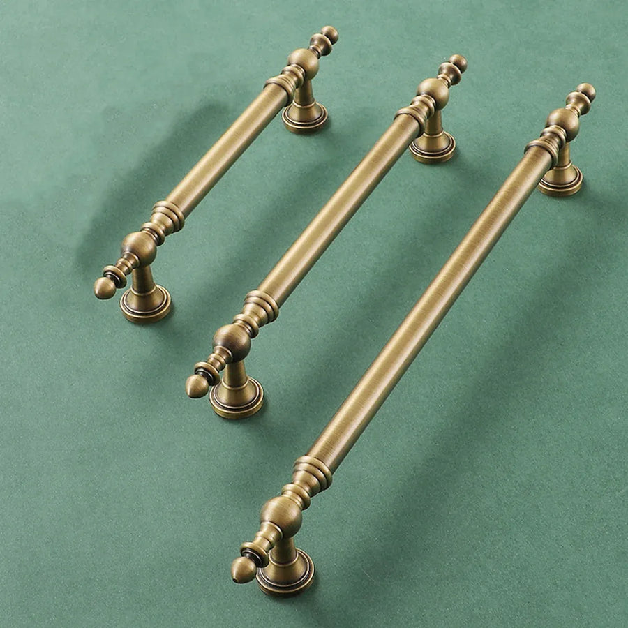 Bronze Cabinet Door Handle Retro American Style Drawer Pull for Wardrobe Cabinet - 224mm