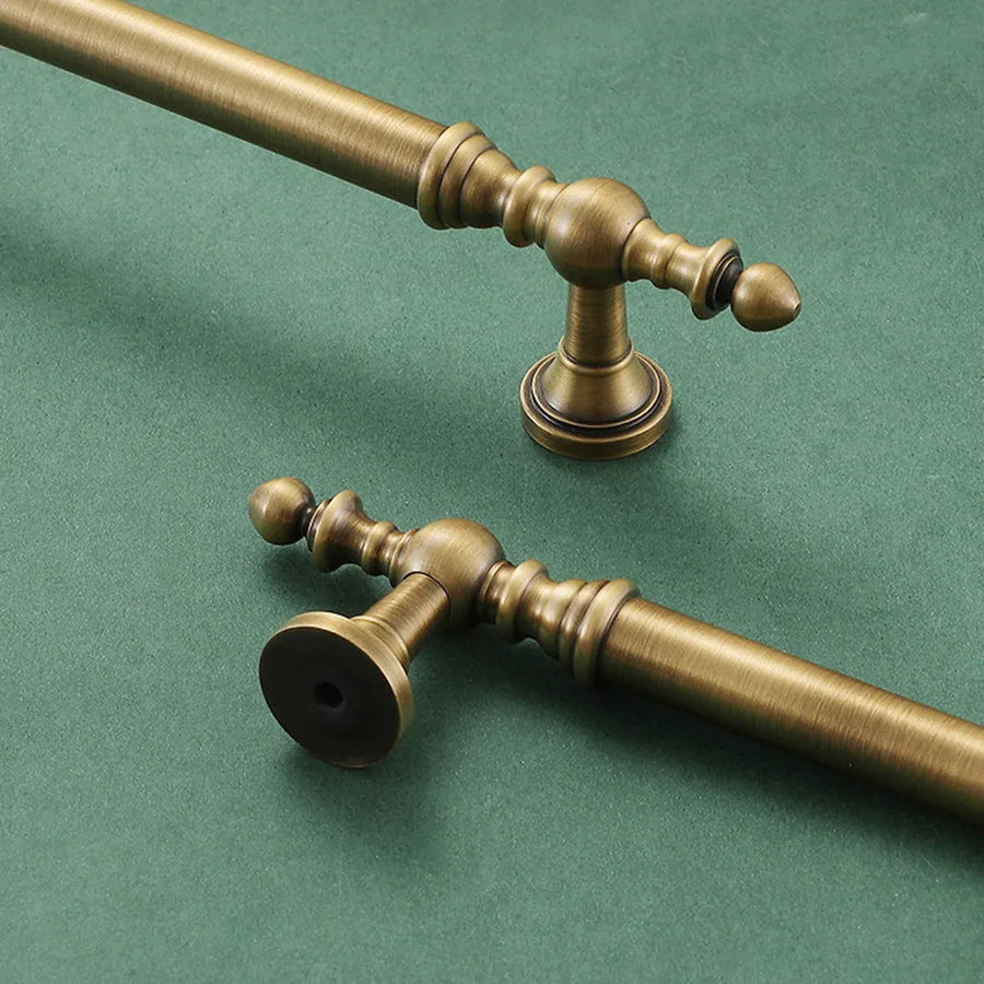 Bronze Cabinet Door Handle Retro American Style Drawer Pull for Wardrobe Cabinet - 224mm